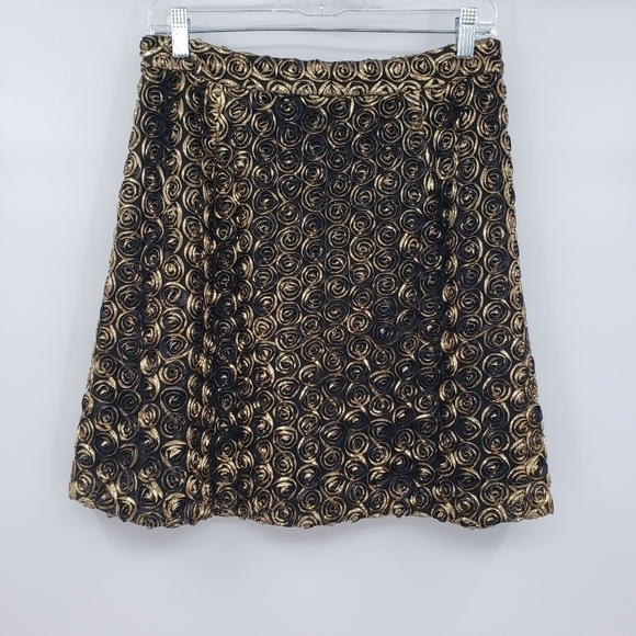 ALICE BY TEMPERLEY Donna Lamé Rosette-appliquéd Tulle Mini Skirt - Picture 1 of 12